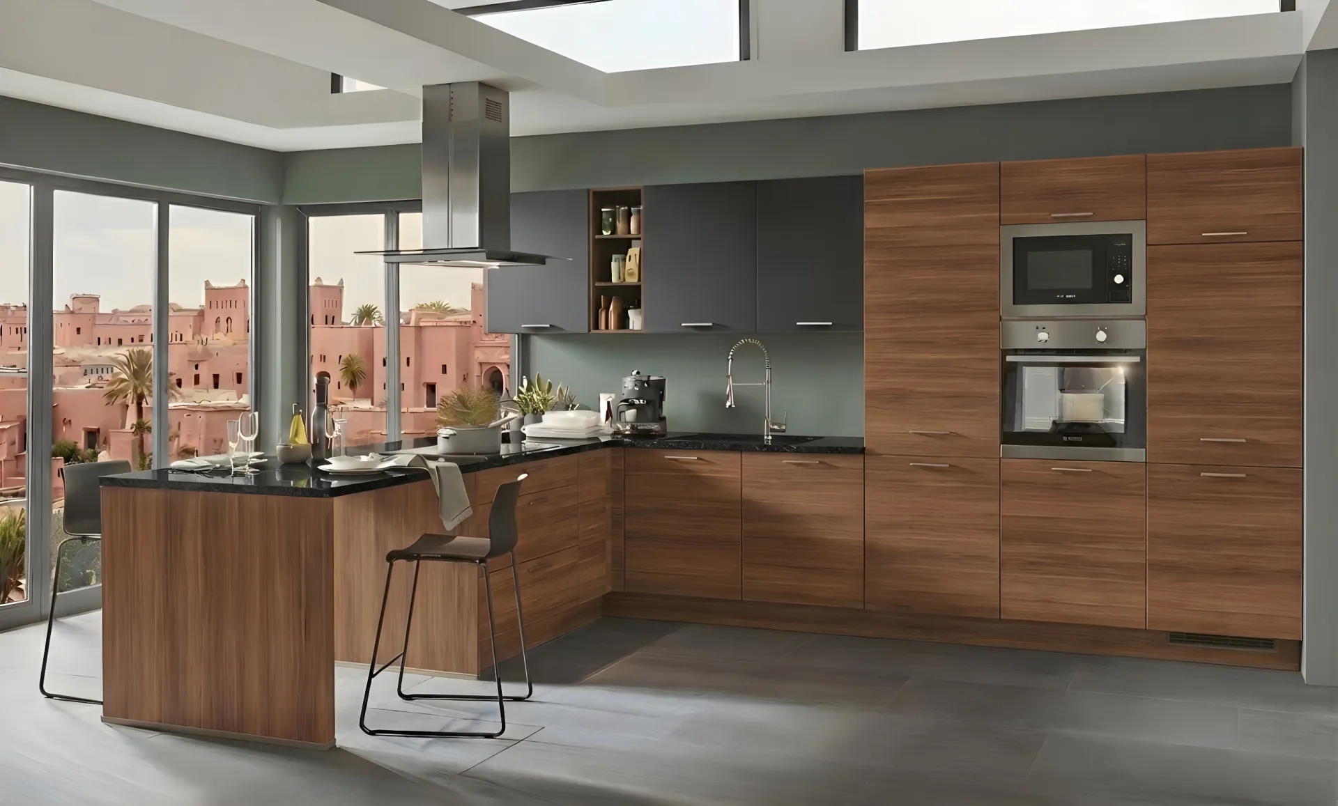 Cuisine moderne Soft chaleur du bois