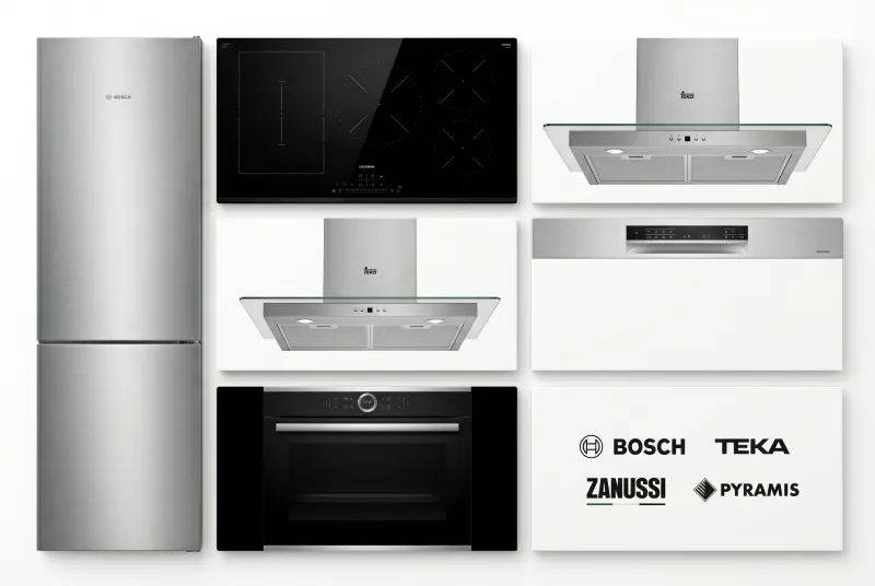 Électroménager haut de gamme intégré dans cuisine moderne