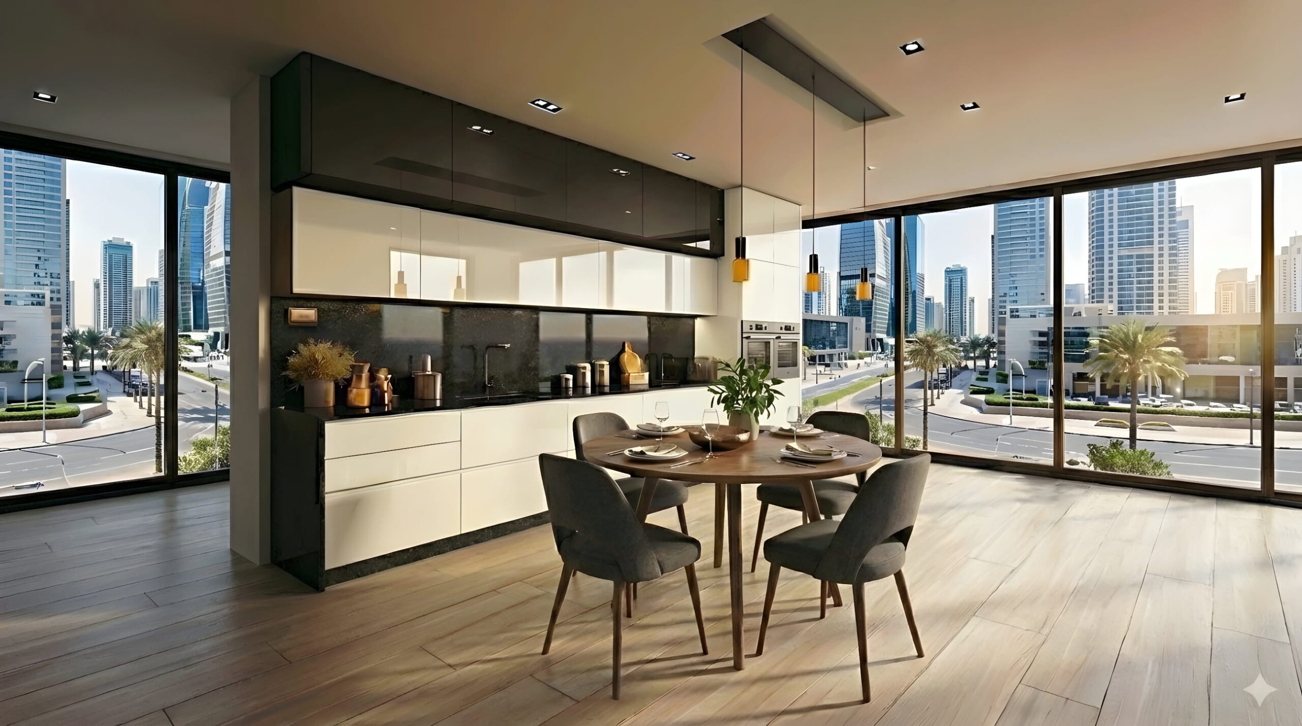 Îlot central compact 180 cm cuisine moderne Baccara SG