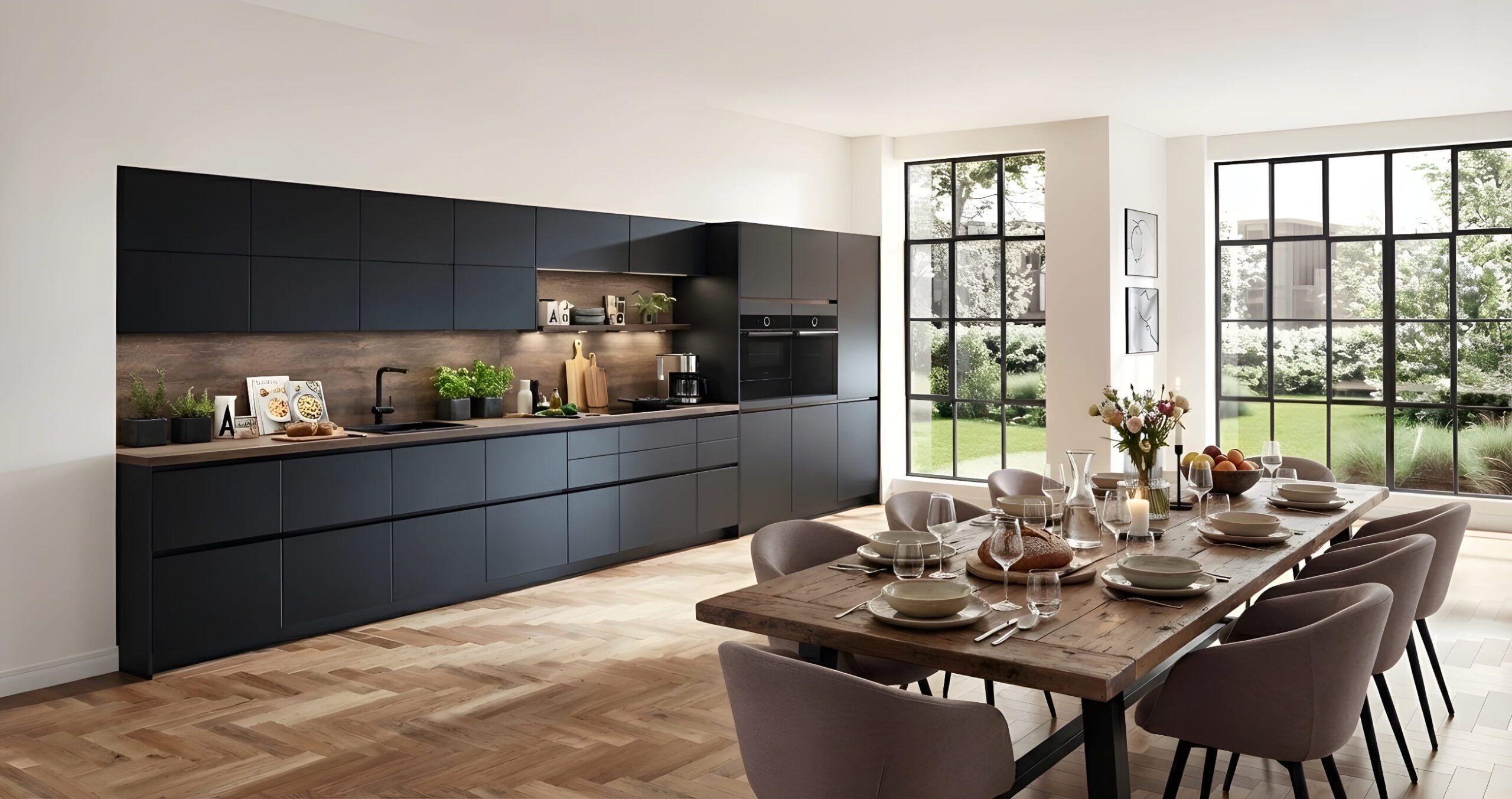 Îlot central compact 180 cm cuisine moderne Baccara SG