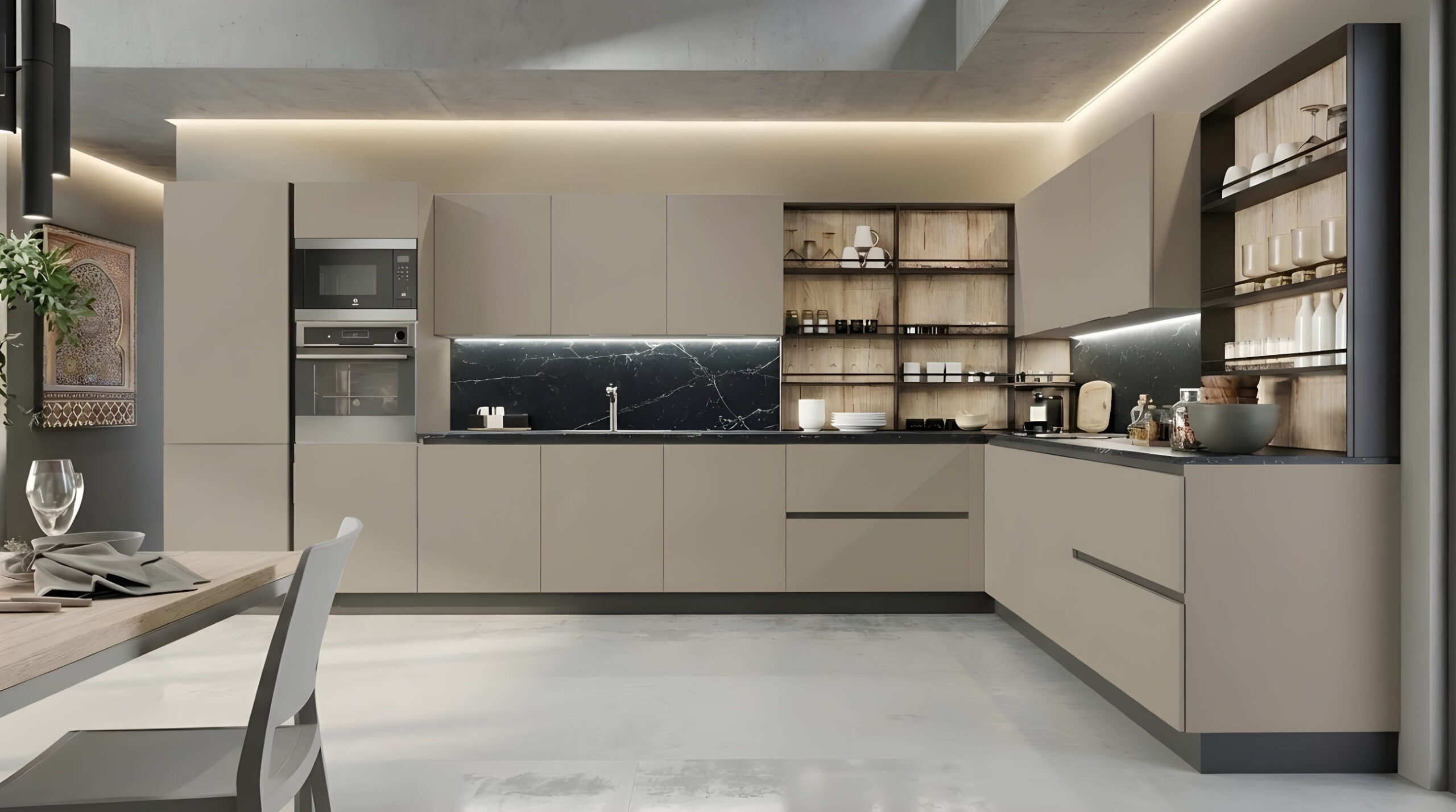 Îlot familial 240 cm cuisine moderne Baccara SG le plus demandé Maroc