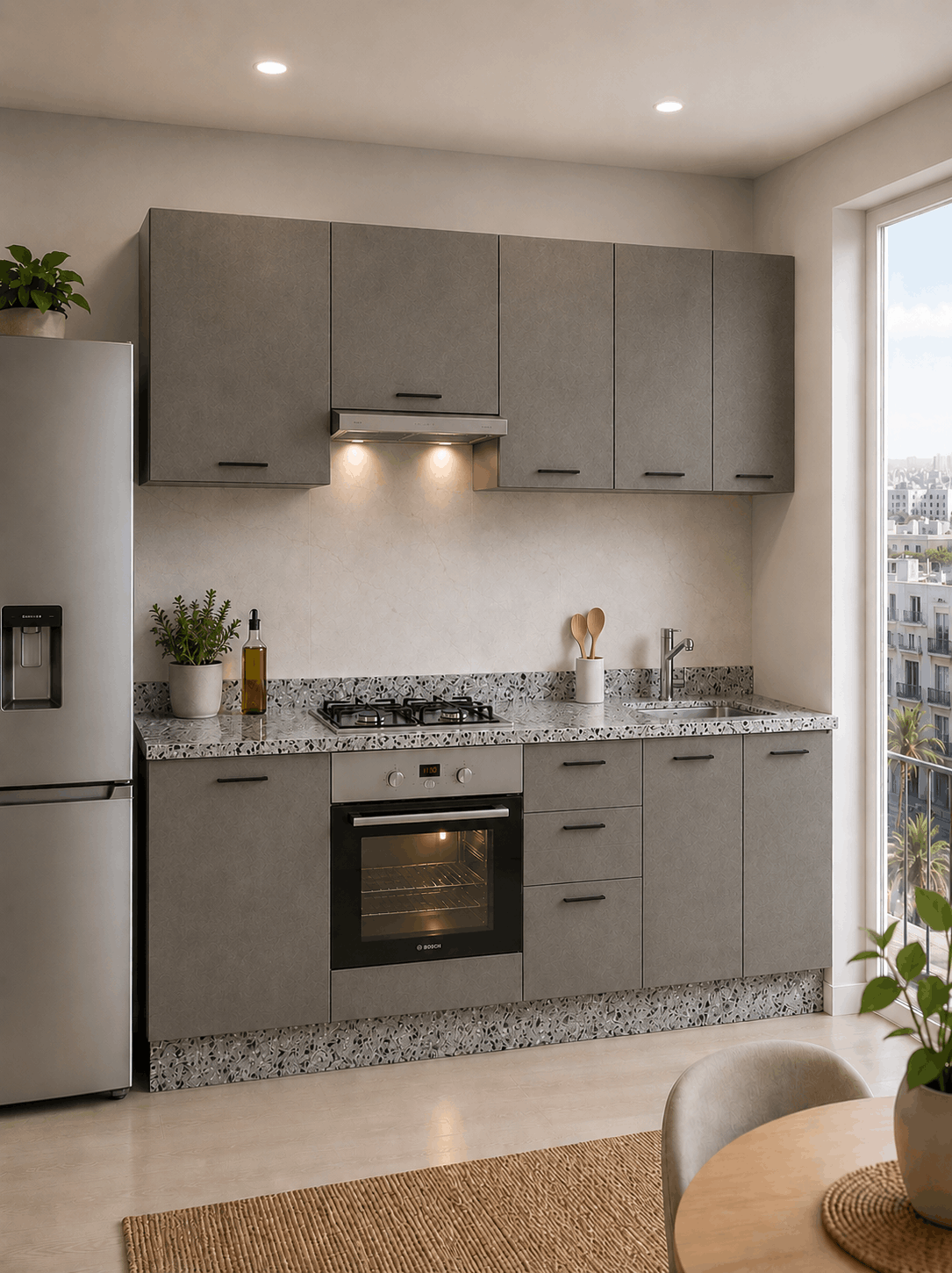 Plan implantation type Cuisine Syncron 2,40 mètres